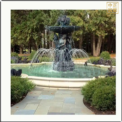 鑄銅關(guān)公 室外園林景觀噴泉雕塑