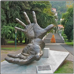 鑄銅關公 大型室外銅手掌雕塑