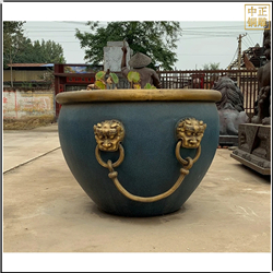 鑄銅關公 大型景觀銅缸