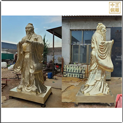 鑄銅關公 大型純黃銅孔子雕塑