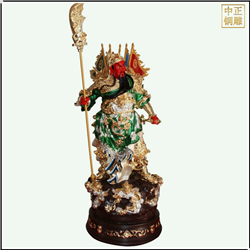 鑄銅關公 踩云立刀九龍關公銅雕塑