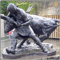 鑄銅關公 園林斗牛銅雕塑