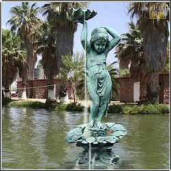 鑄銅關公 園林兒童噴泉景觀雕塑