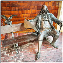 鑄銅關公 街頭西方人物坐像雕塑