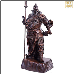 鑄銅關公 大肚子關公立刀雕塑