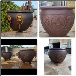 鑄銅關(guān)公 定制各種1米銅缸雕塑