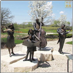 鑄銅關公 廣場演奏人物銅雕塑