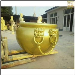 鑄銅關公 黃銅別墅庭院養(yǎng)花養(yǎng)魚銅缸