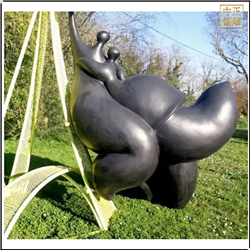 鑄銅關公 抽象擁抱景觀銅雕塑