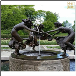 鑄銅關公 西方跳舞美女噴泉雕塑