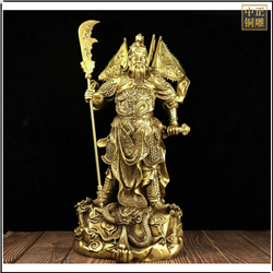 鑄銅關公 貼金九龍關公銅雕塑