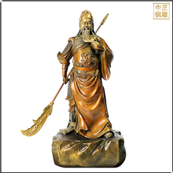 鑄銅關公 鑄銅持刀關公定制
