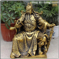 鑄銅關公 坐像讀書關公雕塑