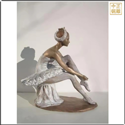 鑄銅關公 芭蕾舞女孩穿鞋雕塑