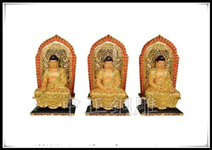 定做三世佛銅像 定做三世佛銅像