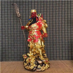 鑄銅彩繪紅臉關公雕塑 鑄銅彩繪紅臉關公雕塑